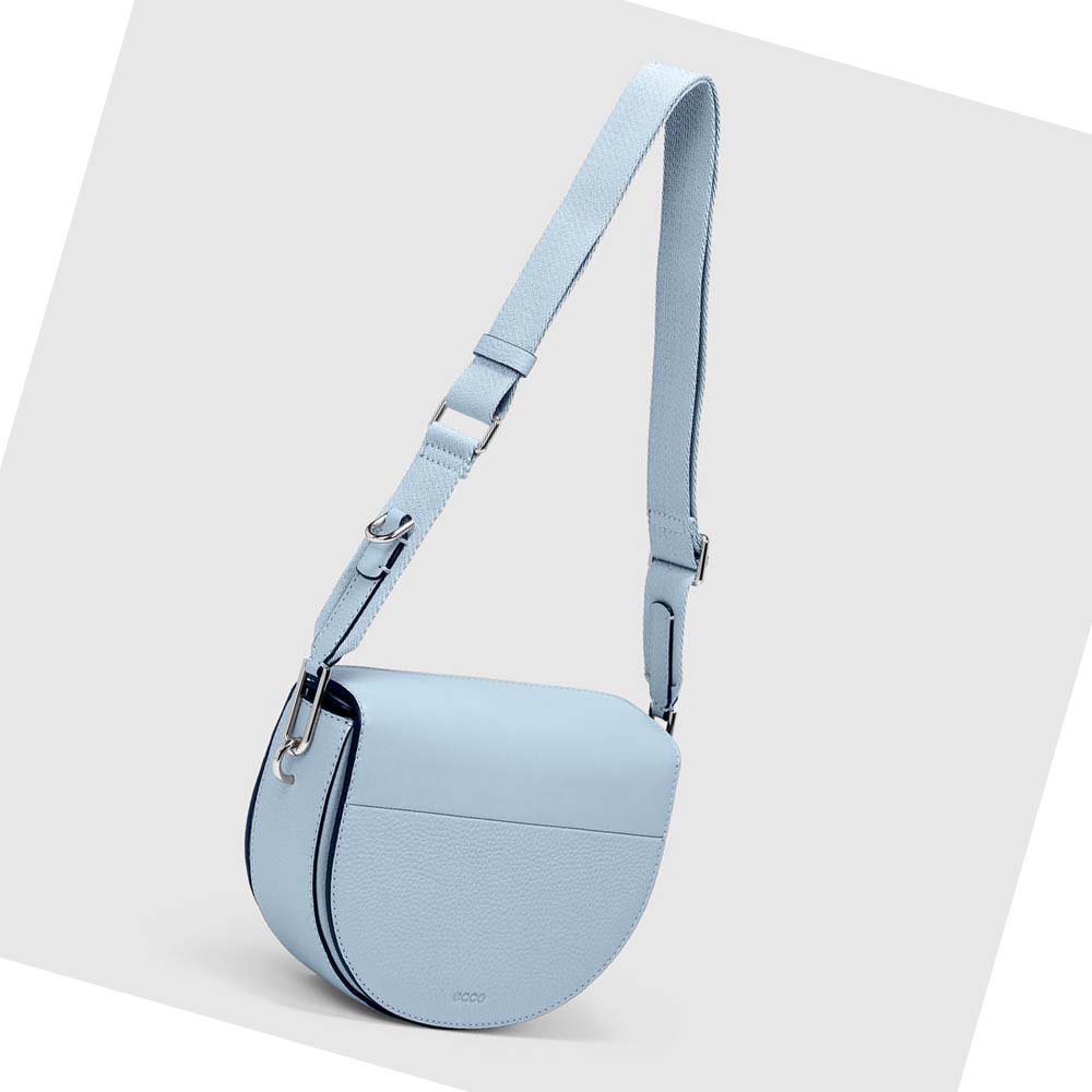 Women's Ecco Textureblock Saddle Handbag Blue | USA 340AHK